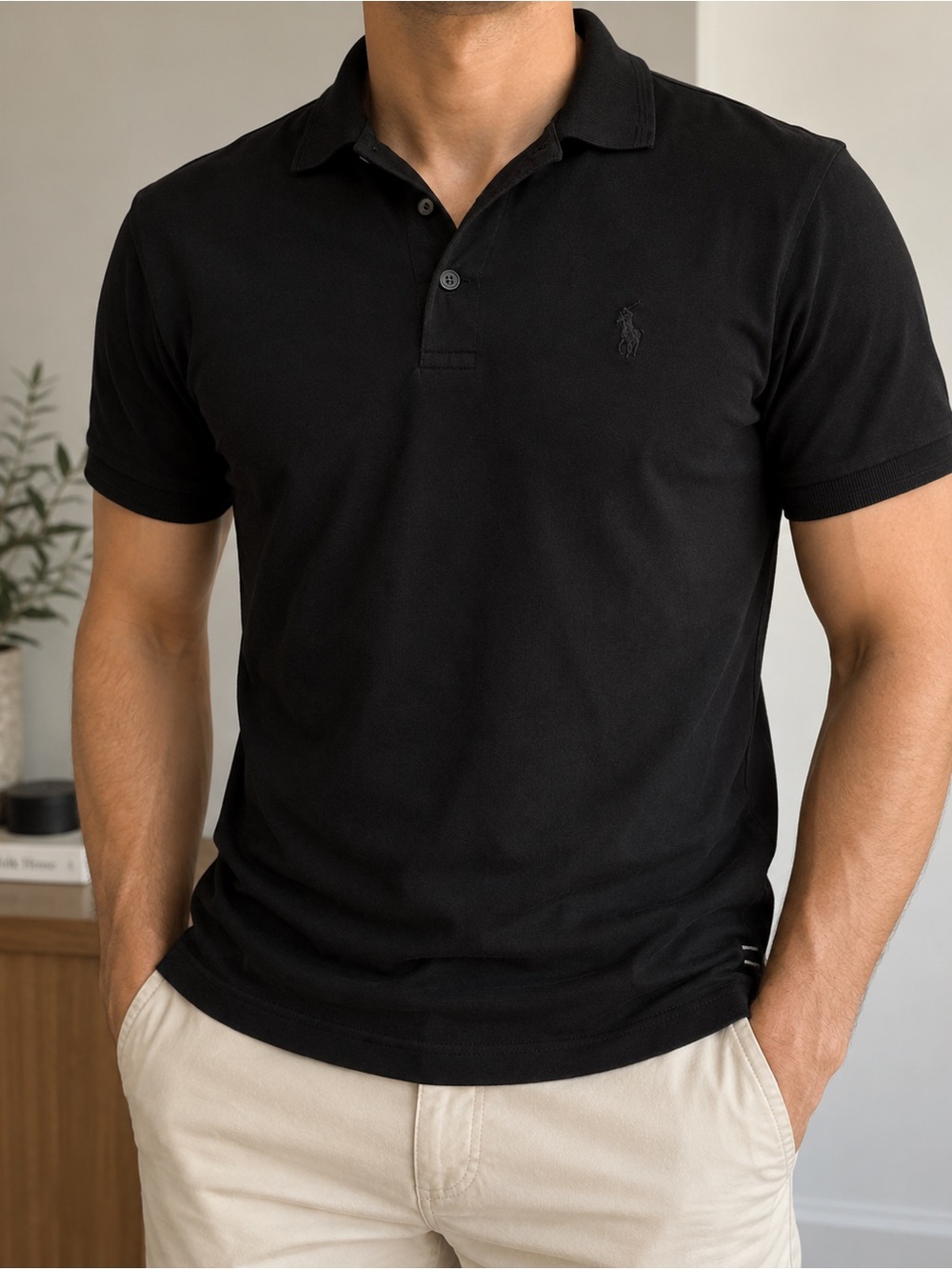Polo Ralph Lauren Men’s Black Tonal Pony Polo Shirt Size L